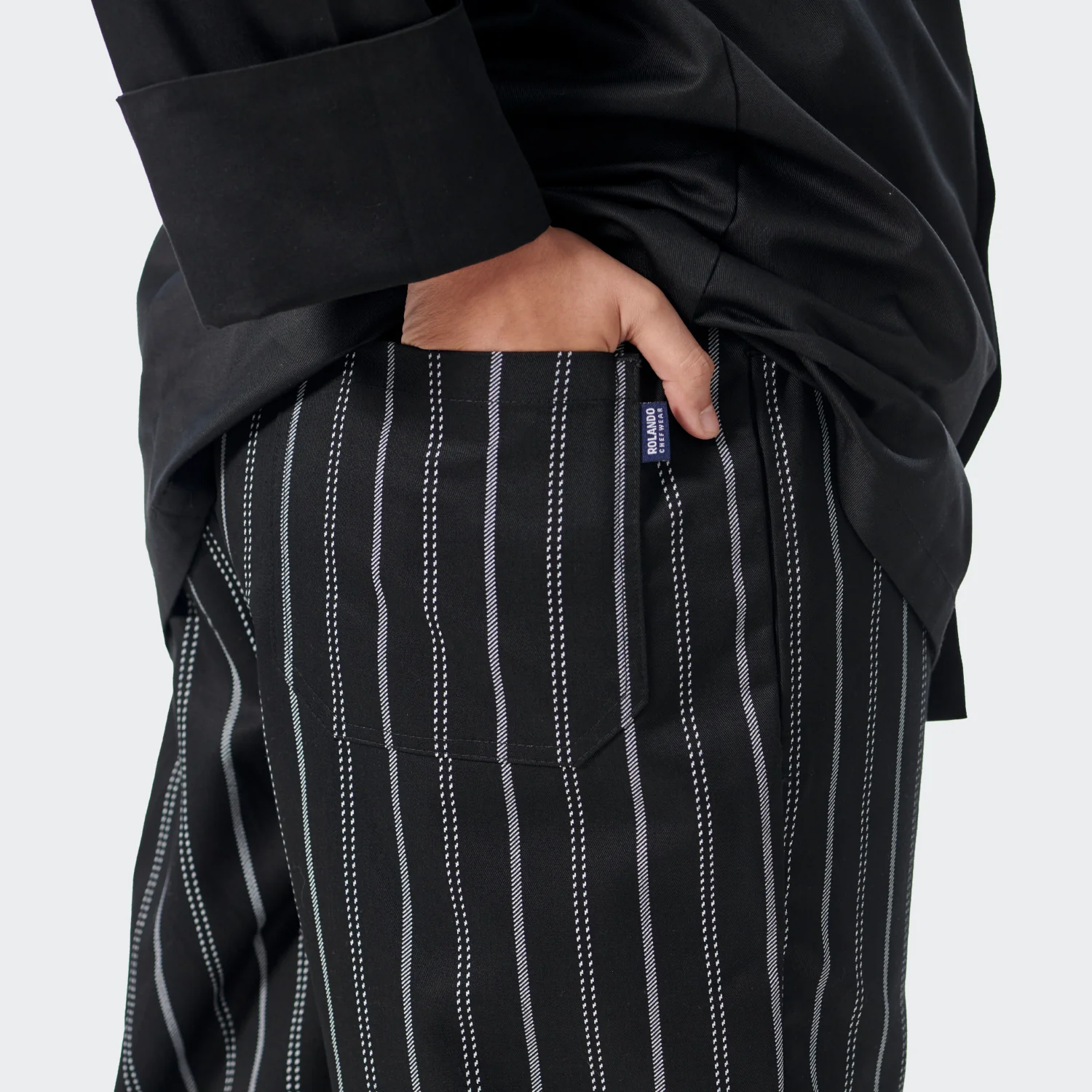 Rolando-Chefwear_2023_Baggies_Elliot-Black-Stripe-3 Chef Baggy Pants