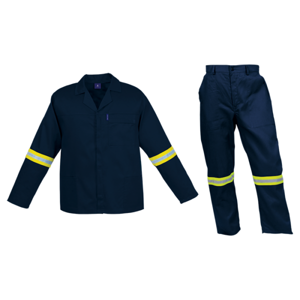CON-11-OD-dark-navy Budget Poly Cotton Conti Suit with Reflective