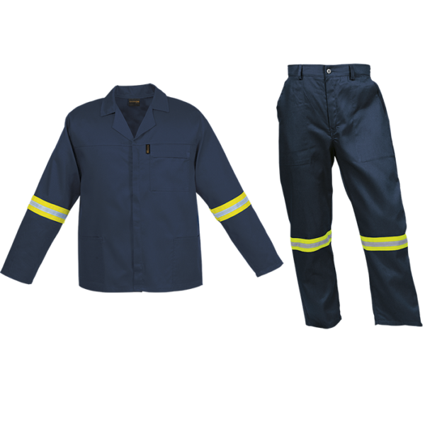 CON-11-OD-navy Budget Poly Cotton Conti Suit with Reflective
