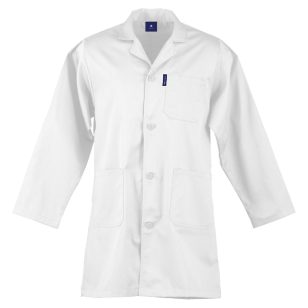 CON-11-OK-white Poly Cotton Dust Coat